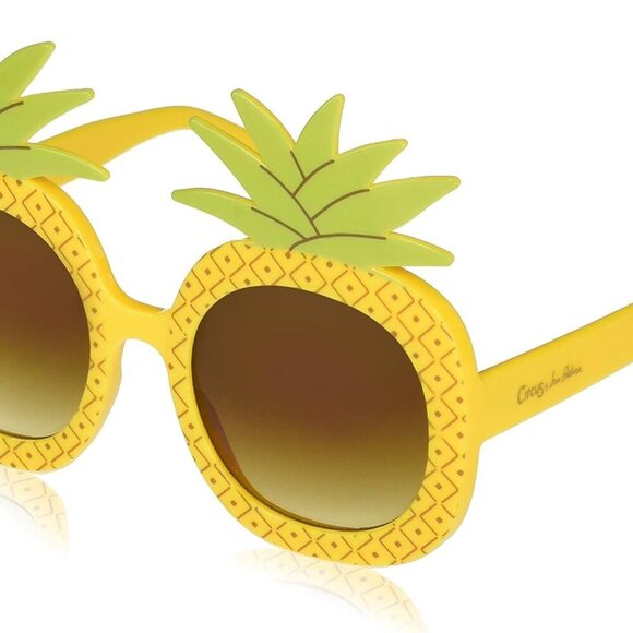 Accessories - Women's Pineapple Frame Round Sunglasses UV400 Protection Lightweight Style